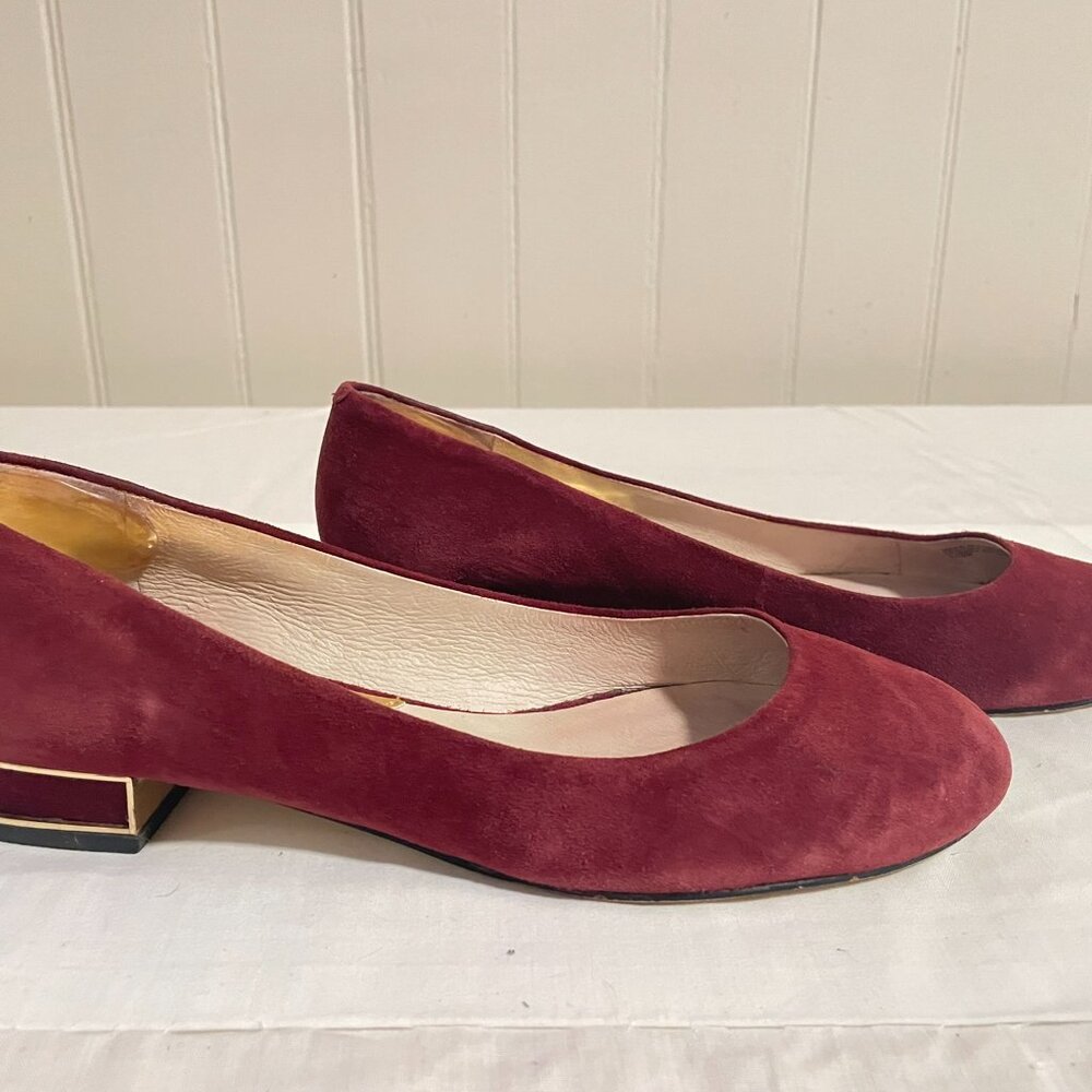 Michael Kors Women's Maroon Suede Joy Kitten Flat Shoes 6.5US Size